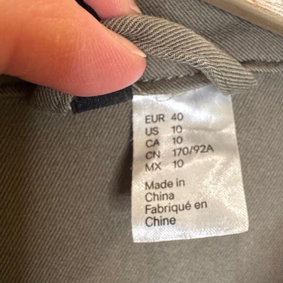 DIVIDED By H&M Utility Jacket Womens Tan Lightweight Utility Army Olive Sz S - Picture 7 of 12